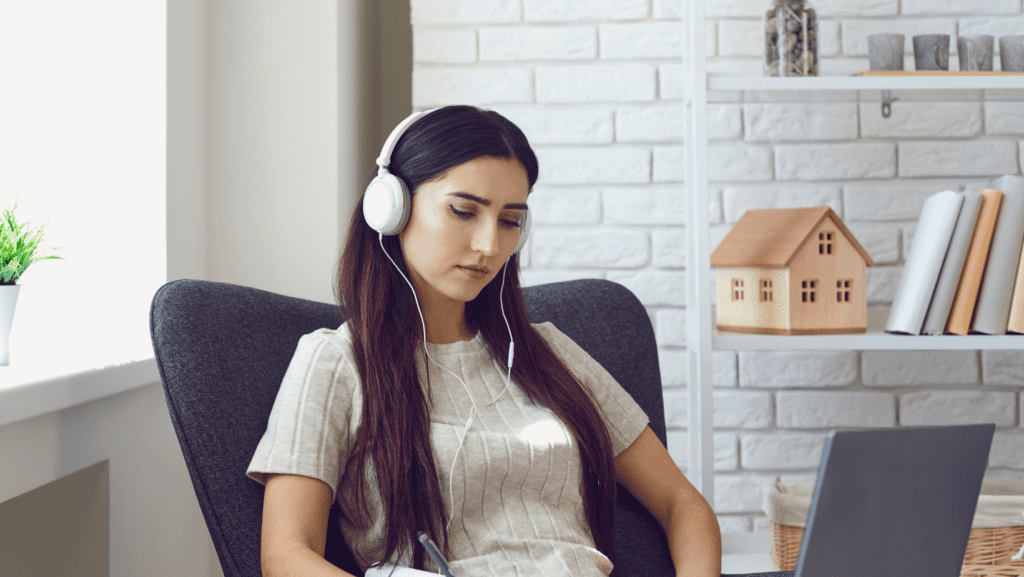 hypnosis does it really work - young woman attending an online meeting