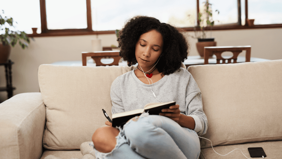 feminine and masculine energy - young girl journaling